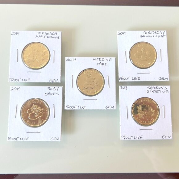 2019 O Canada, Wedding, Birthday, Newborn & Peace and Joy Special Strike Loonies - Picture 1 of 13